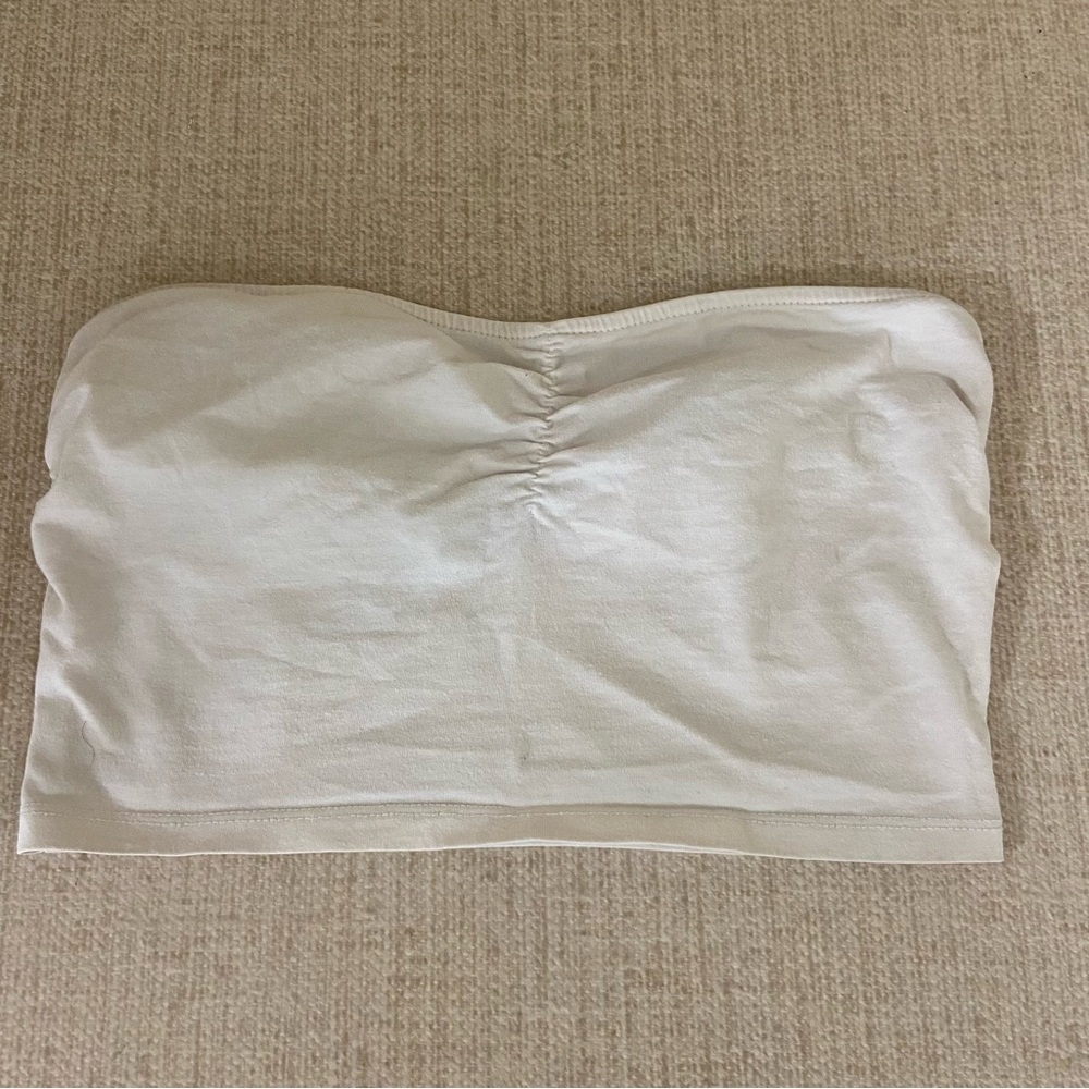 Y2K White Strapless Bandeau Top